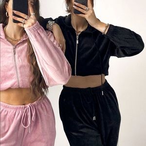 Garage Black Velour Sweat Pants